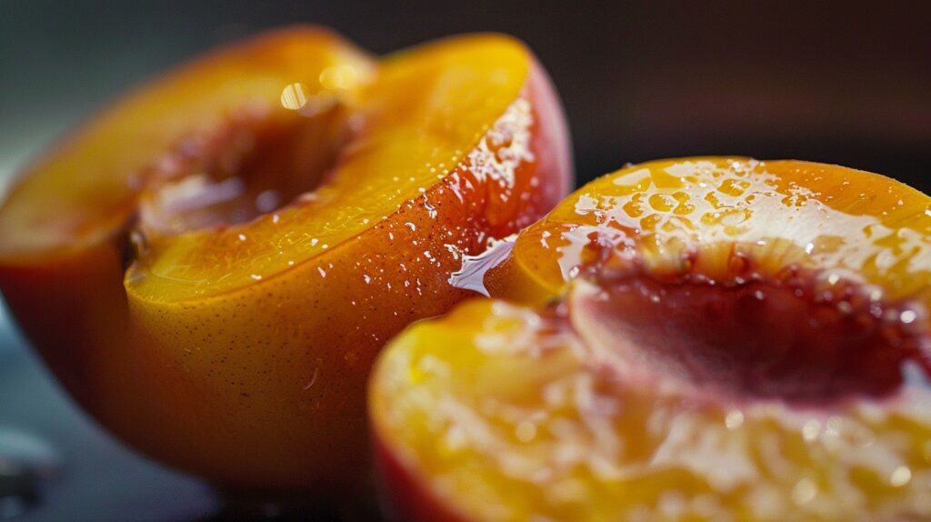 Poached Vanilla and Liqueur Peaches in a Slow Cooker