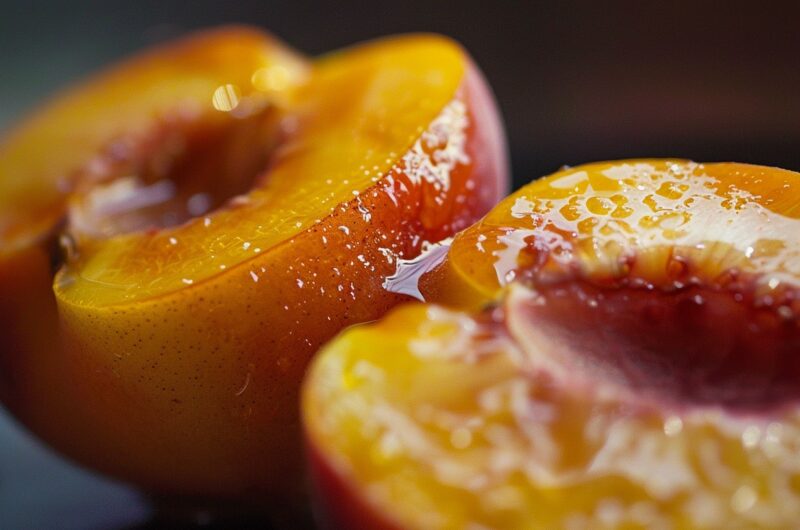 Poached Vanilla & Liqueur Peaches in a Slow Cooker